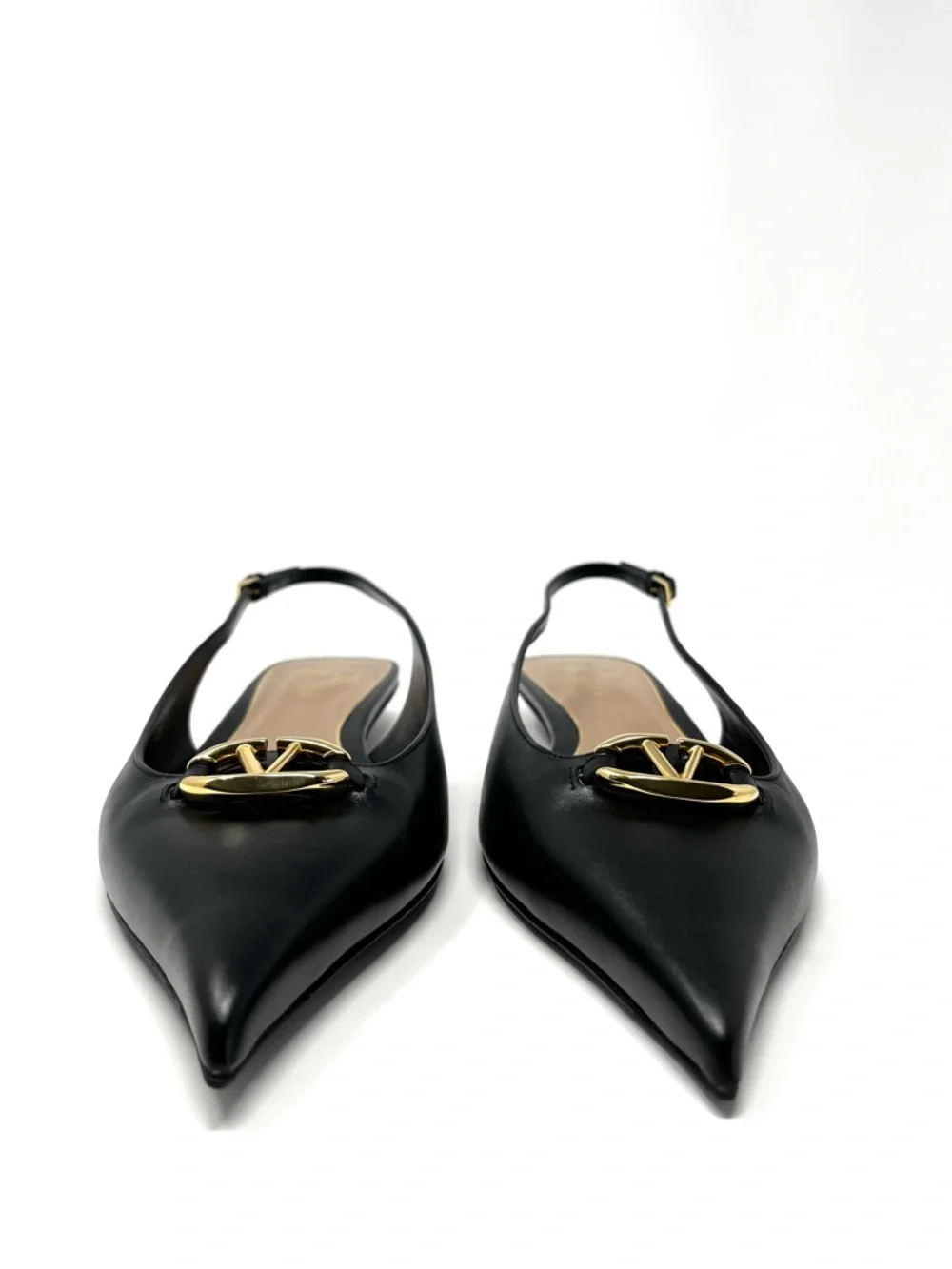 NEW NWT Valentino Garavani Black VLogo Slingback Ballerina Pointed Toe Flats 40 - Picture 4 of 11